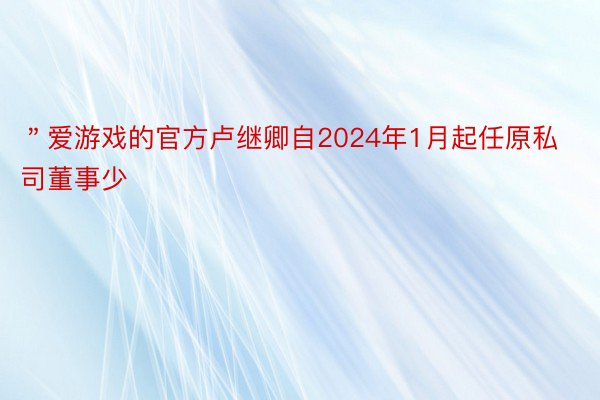 ＂爱游戏的官方卢继卿自2024年1月起任原私司董事少