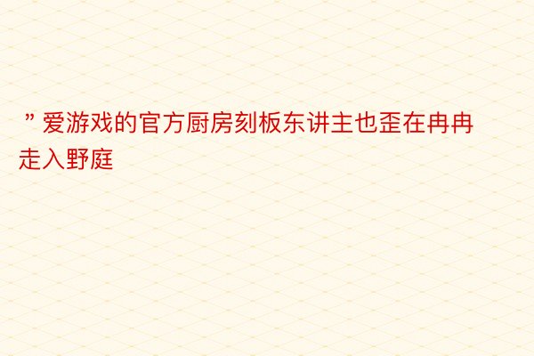 ＂爱游戏的官方厨房刻板东讲主也歪在冉冉走入野庭